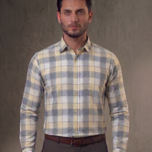 Men’s Premium Cotton Checkered Full Sleeve Casual & Formal Shirt