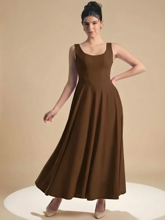 Stretchable Corset Fit & Flare Midi Dress - Image 4